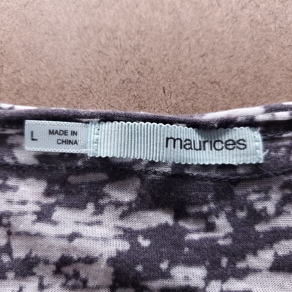 Maurices Henley Top Womens L Gray Sheer Long Sleeve Rhinestone Stylish Layering - Picture 5 of 8